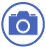 An icon showing a camera in a circle. For use with DNR photos.