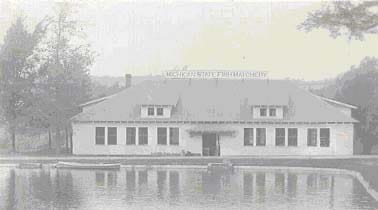 Photo: Harrietta State Fish Hatchery main hatchery building in 1928