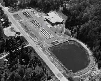 Harrietta State Fish Hatchery aerial view taken in 1978