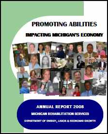 Group of People's faces surrounding the title Promoting Abilities