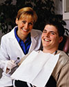 Person getting teeth cleaned