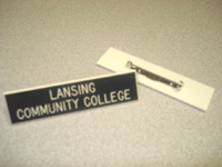 plastic name tag