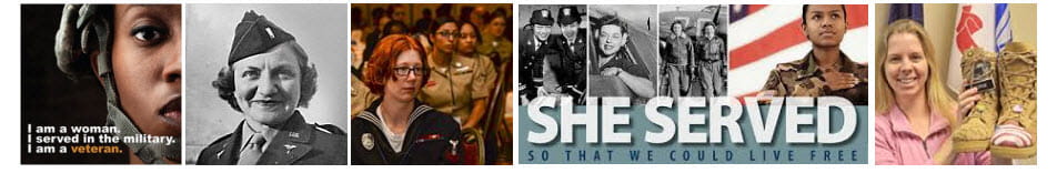 Composite of women veterans from WWII to today