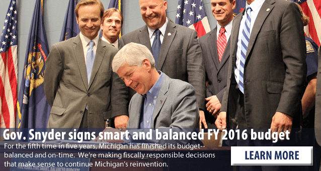 Gov Snyder signs FY 2016 budget