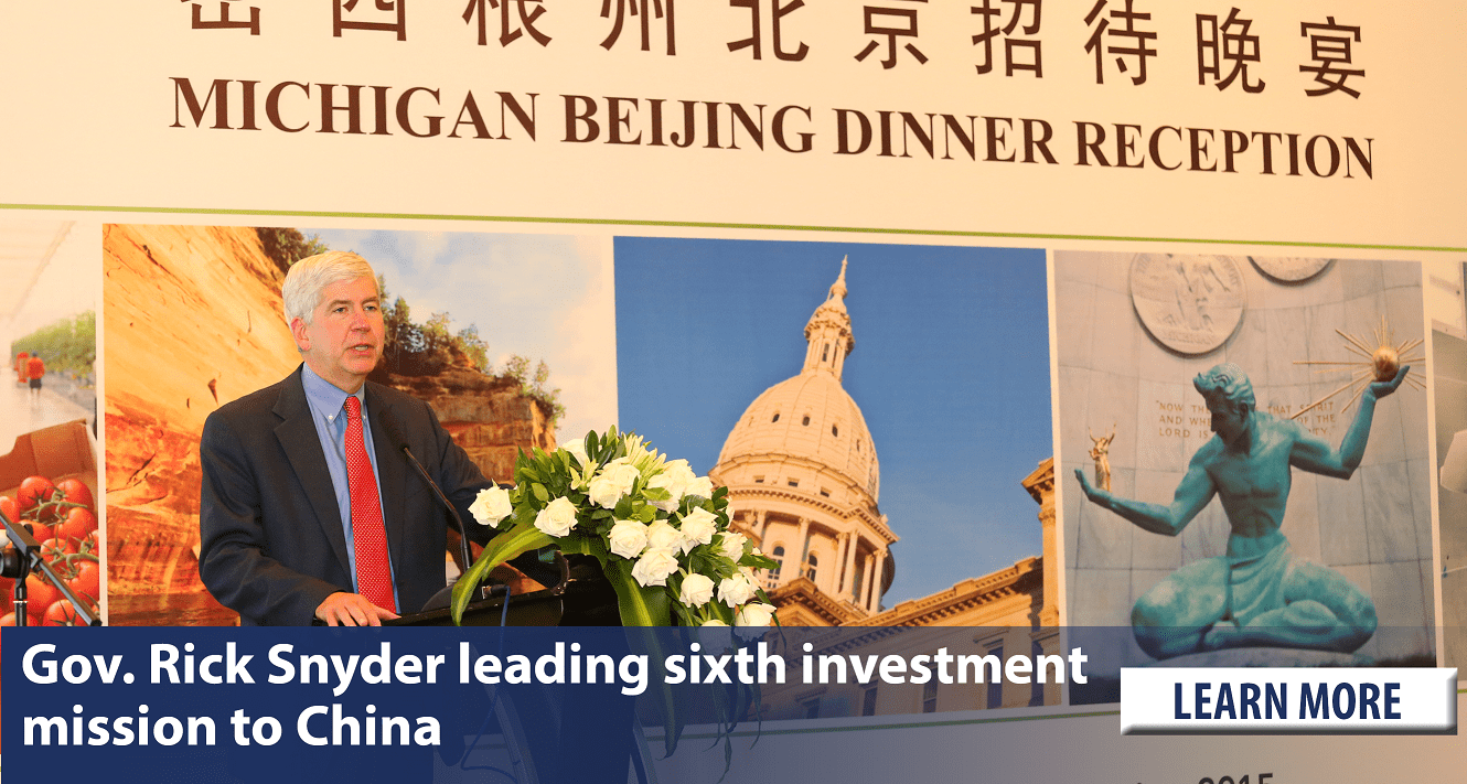 Gov. Rick Snyder leading sixth mission to China to promote business investment, tourism in Michigan