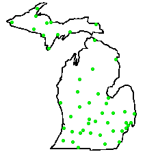 Map of armories in Michigan
