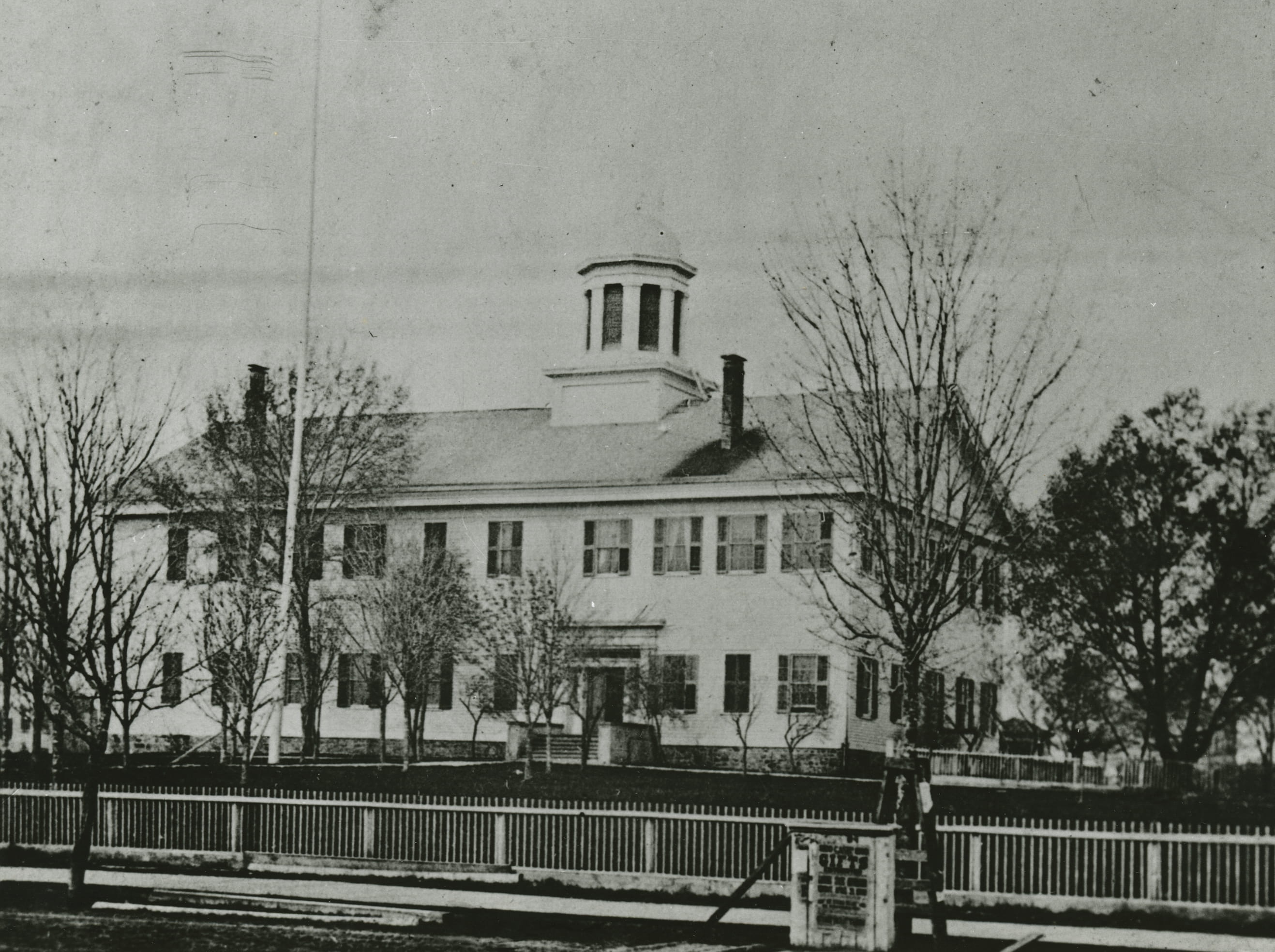 Michigan’s second capitol, located in Lansing. Constructed of wood, this building was always intended to be a temporary home for Michigan’s government. It served as the capitol from 1848-1878. Photo Courtesy of the Archives of Michigan