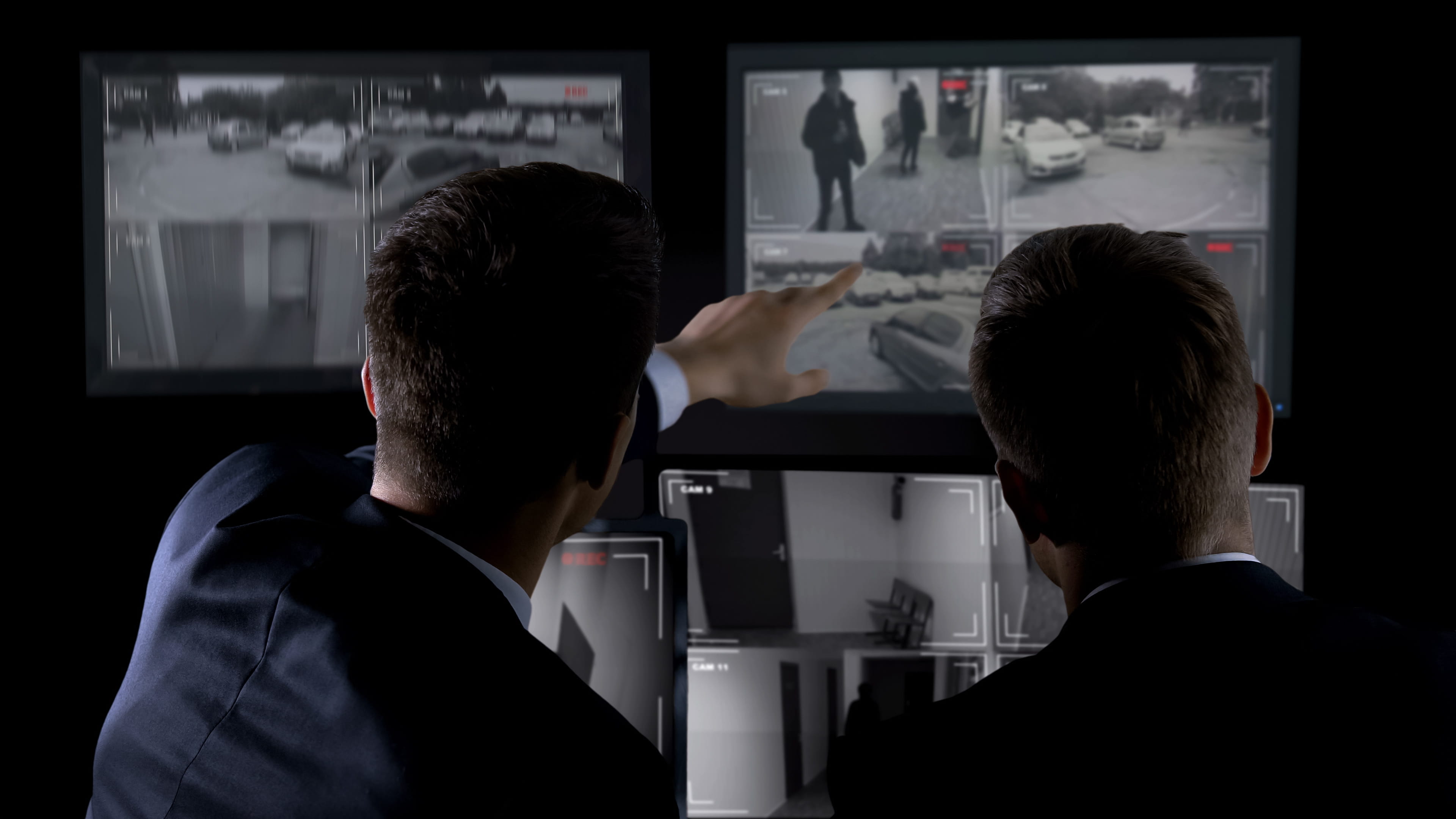 monitoring CCTV footage, searching for criminal