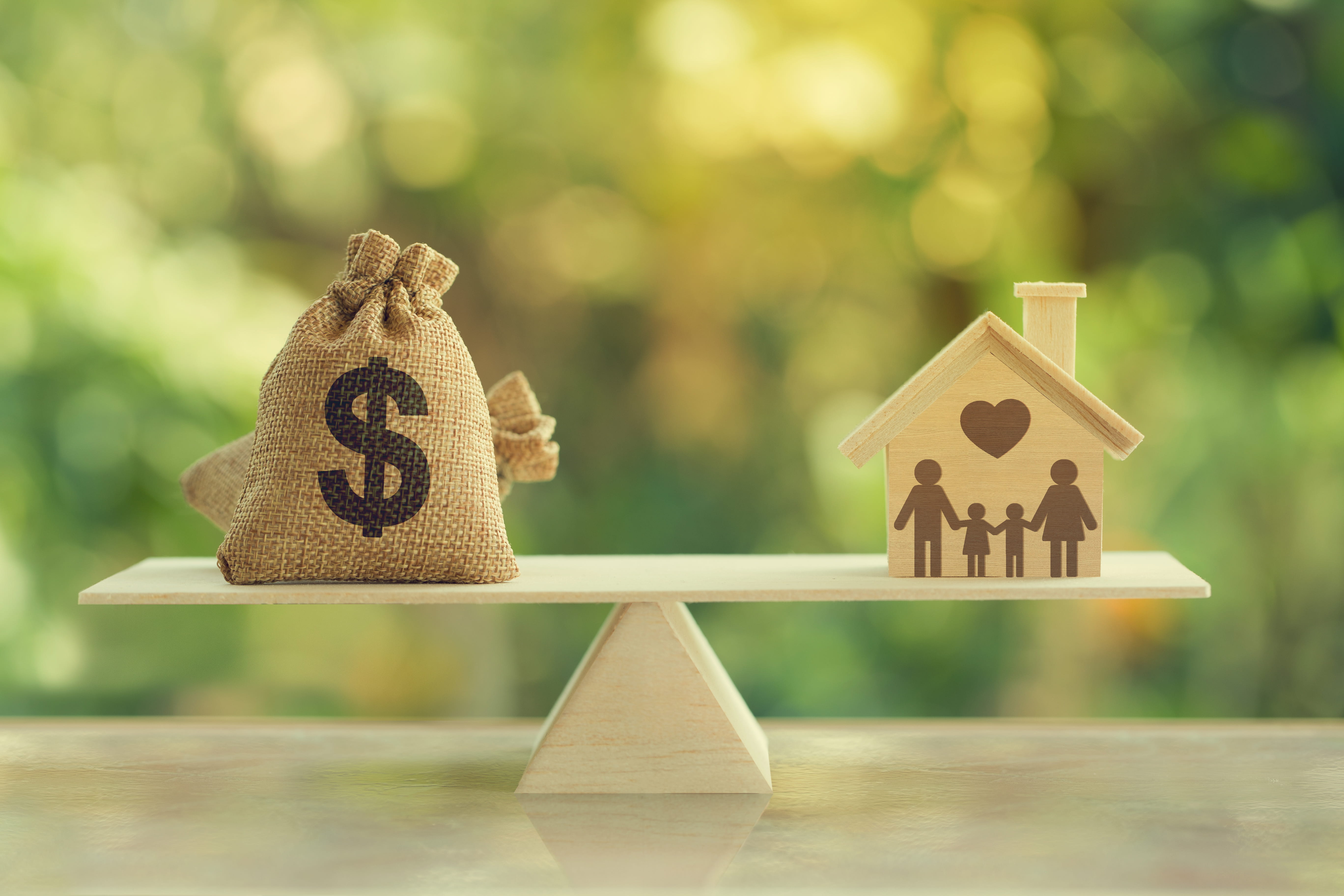 House mortgage and family financial management concept.