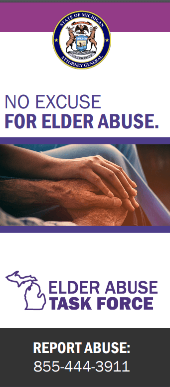 No Excuse for Elder Abuse Brochure front cover