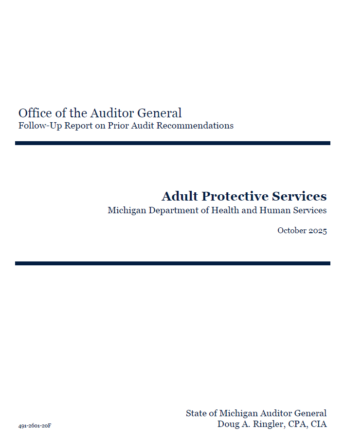 Office of the Auditor General APS October 2025 Report Cover