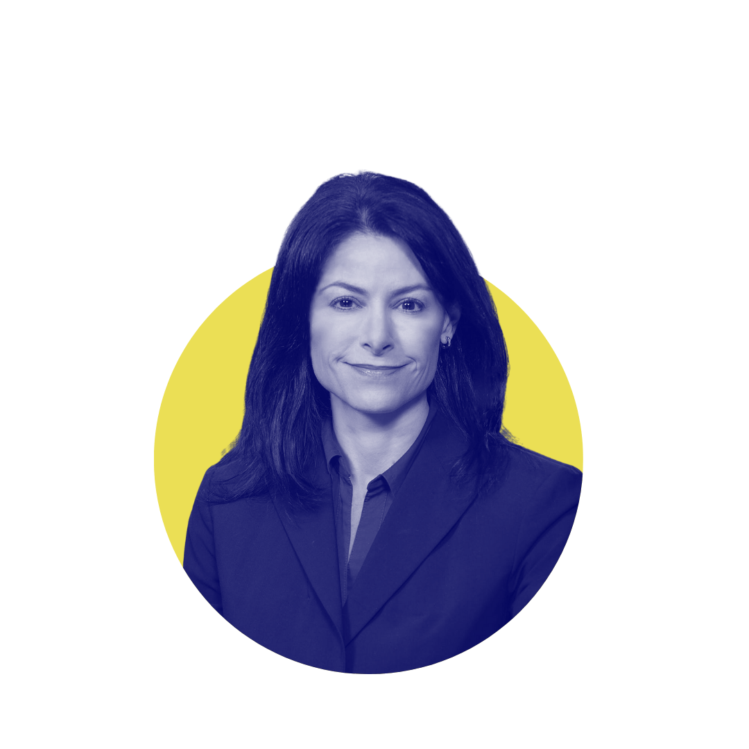 Attorney General Dana Nessel in dark blue with a yellow background highlight