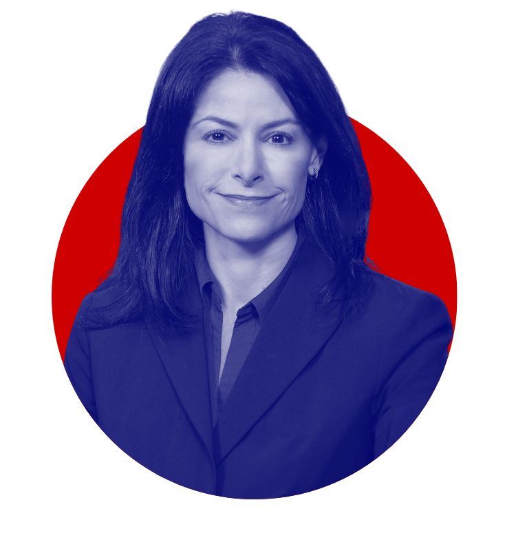 Attorney General Dana Nessel against a red circle background