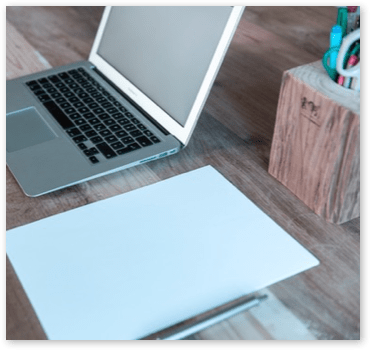laptop computer on a desk 