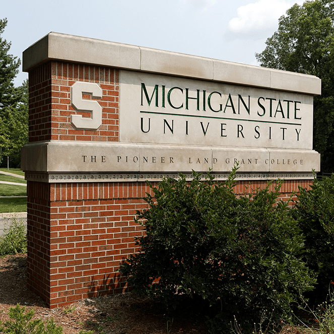 Michigan State University sign