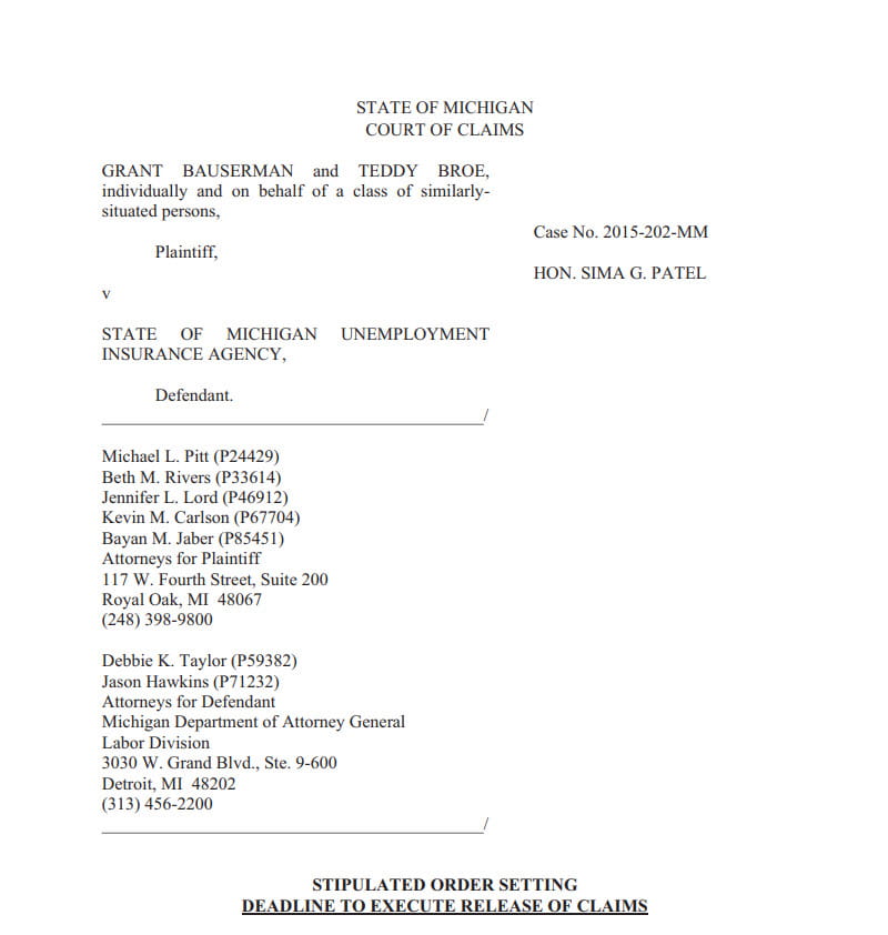 Bauserman Notice of Settlement
