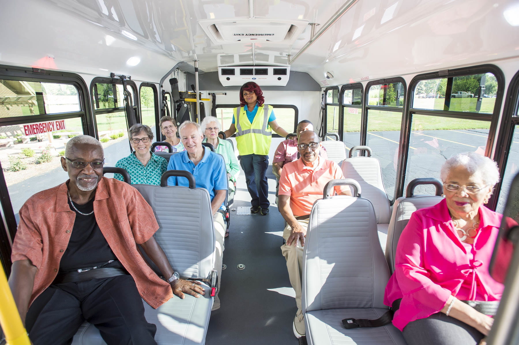 aging riders on bus