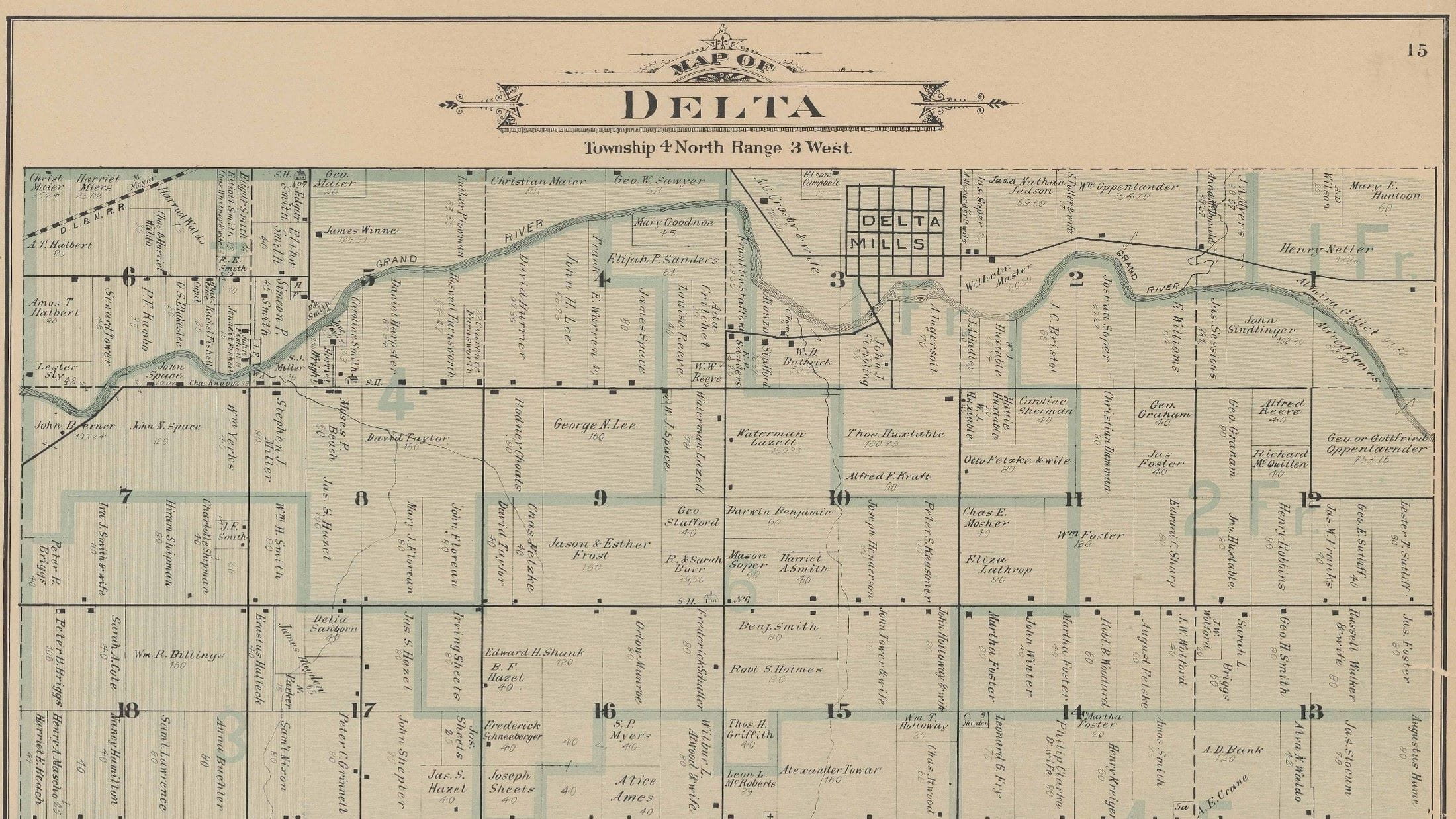 Map of delta county showing land ownership.