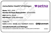 Aetna Better Health of Michigan Medicaid Card Sample