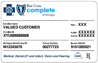 Blue Cross Complete of Michigan Sample Card