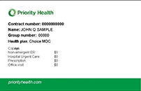 Priority Health Choice Sample Card