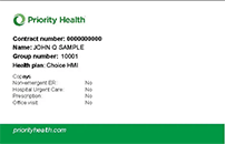 Priority Health Choice Sample Card