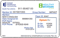 UnitedHealthcare Community Plan Sample Card