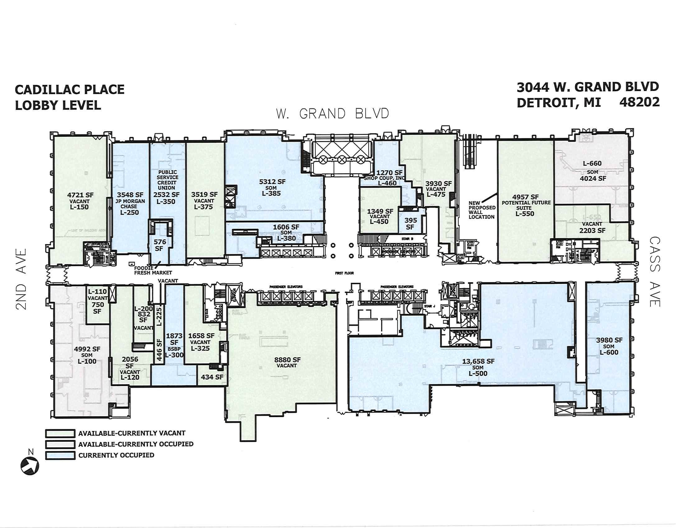 Cadillac Place First Floor Plan