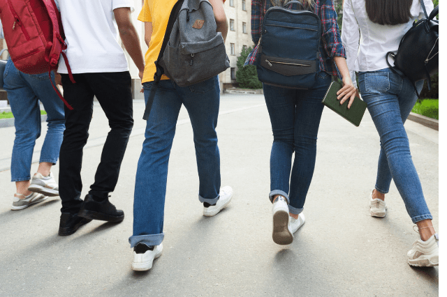 Students walking