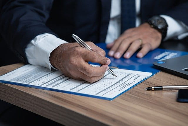 Lawyer Signing a Personal Protection Order