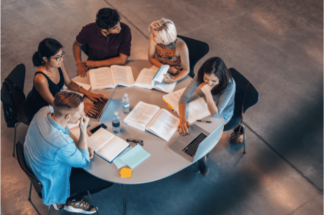 Students studying