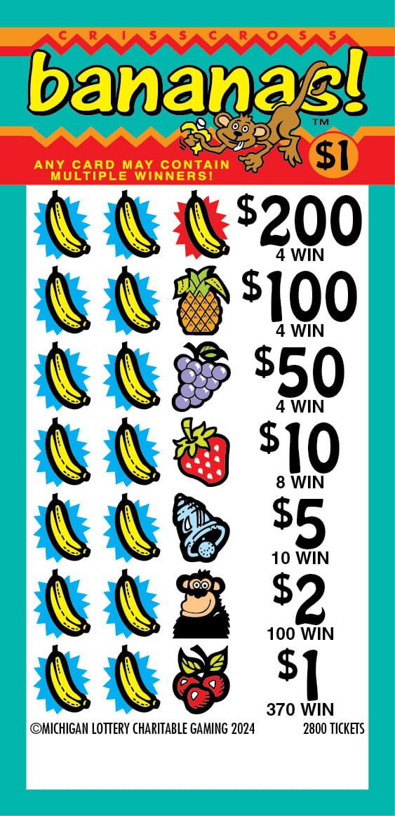 $1 Bananas Charity Game Ticket Front of ticket