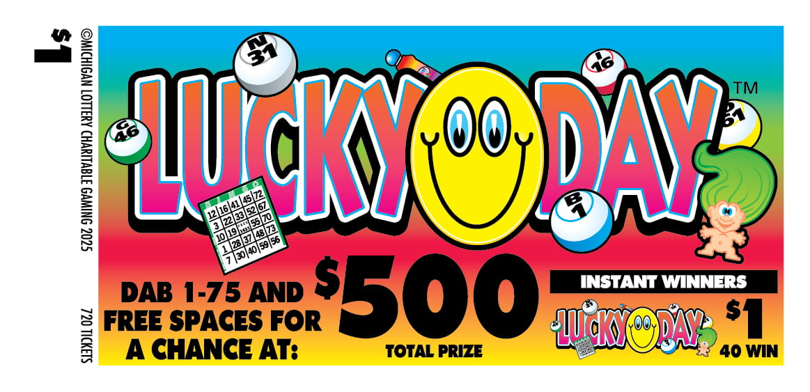 $1 Charity Game Ticket Lucky Day bingo interactive ticket