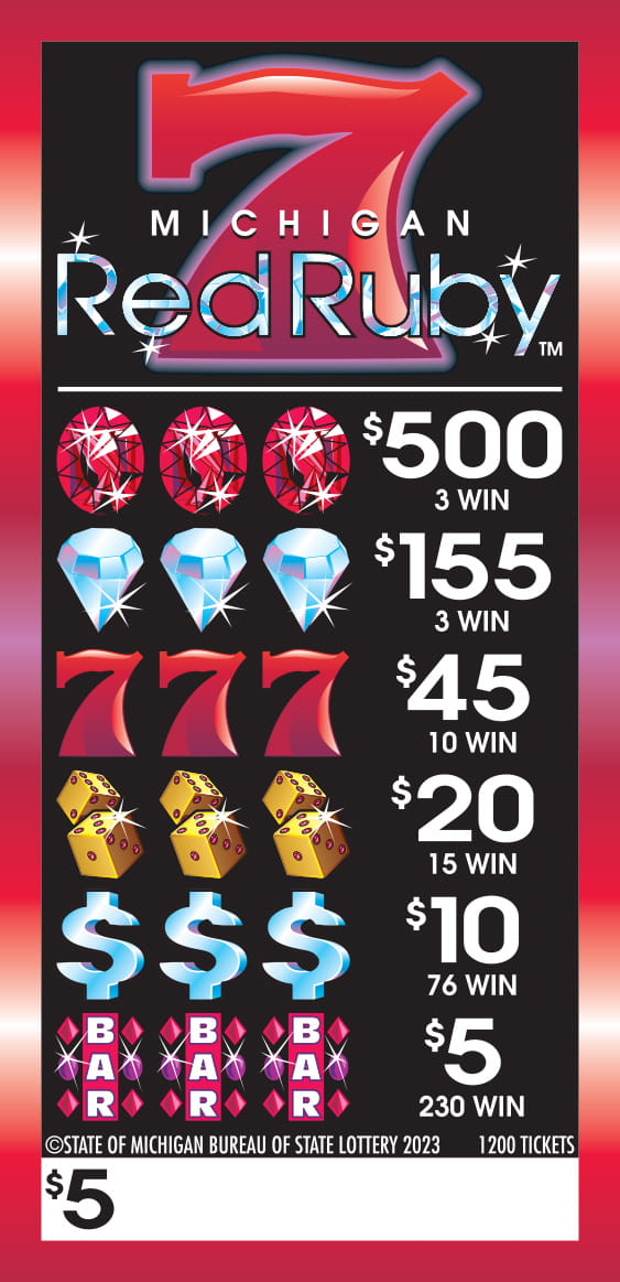 $5 Red Ruby 7 charity game ticket