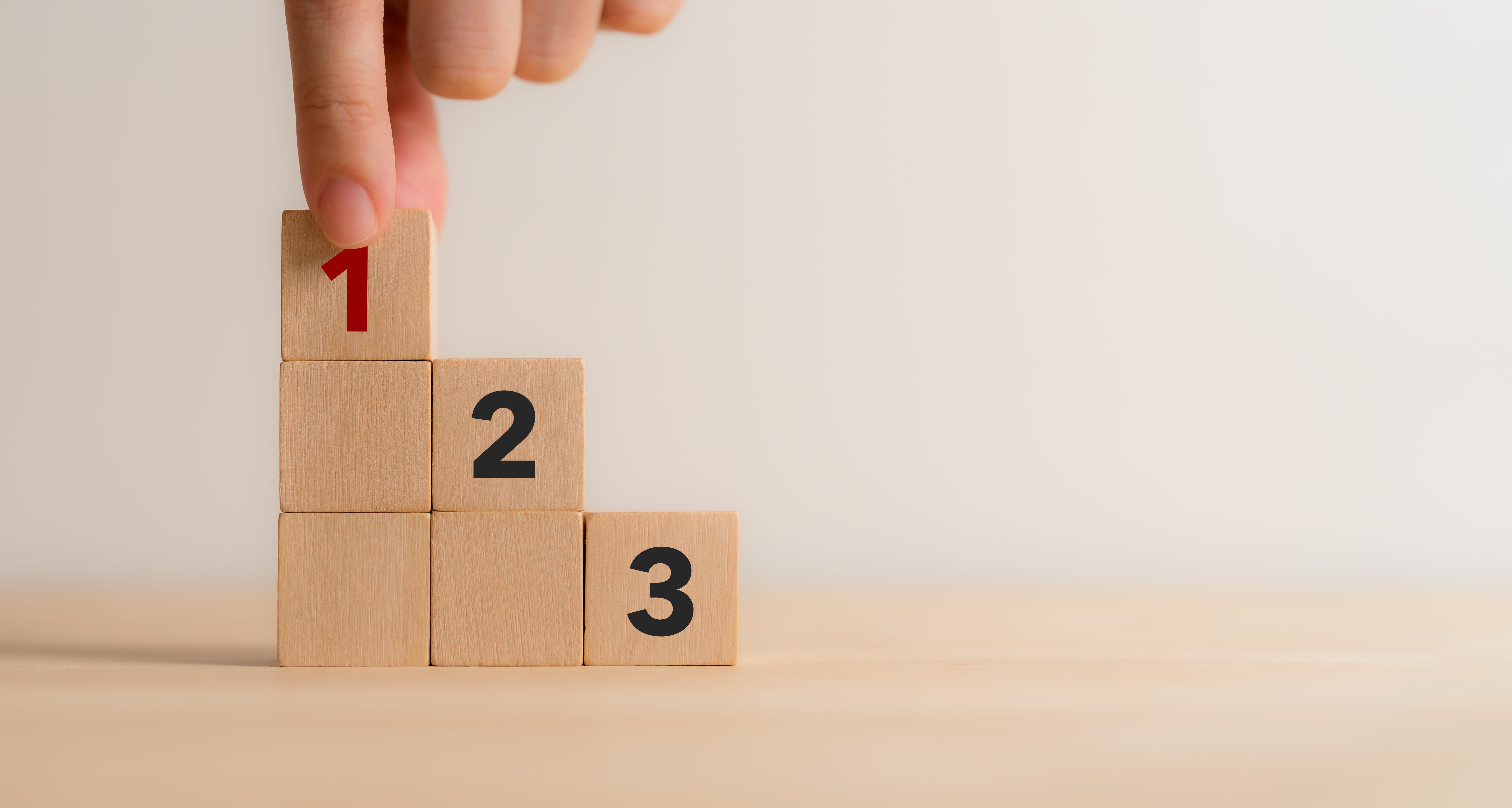 Wooden cube blocks with number first