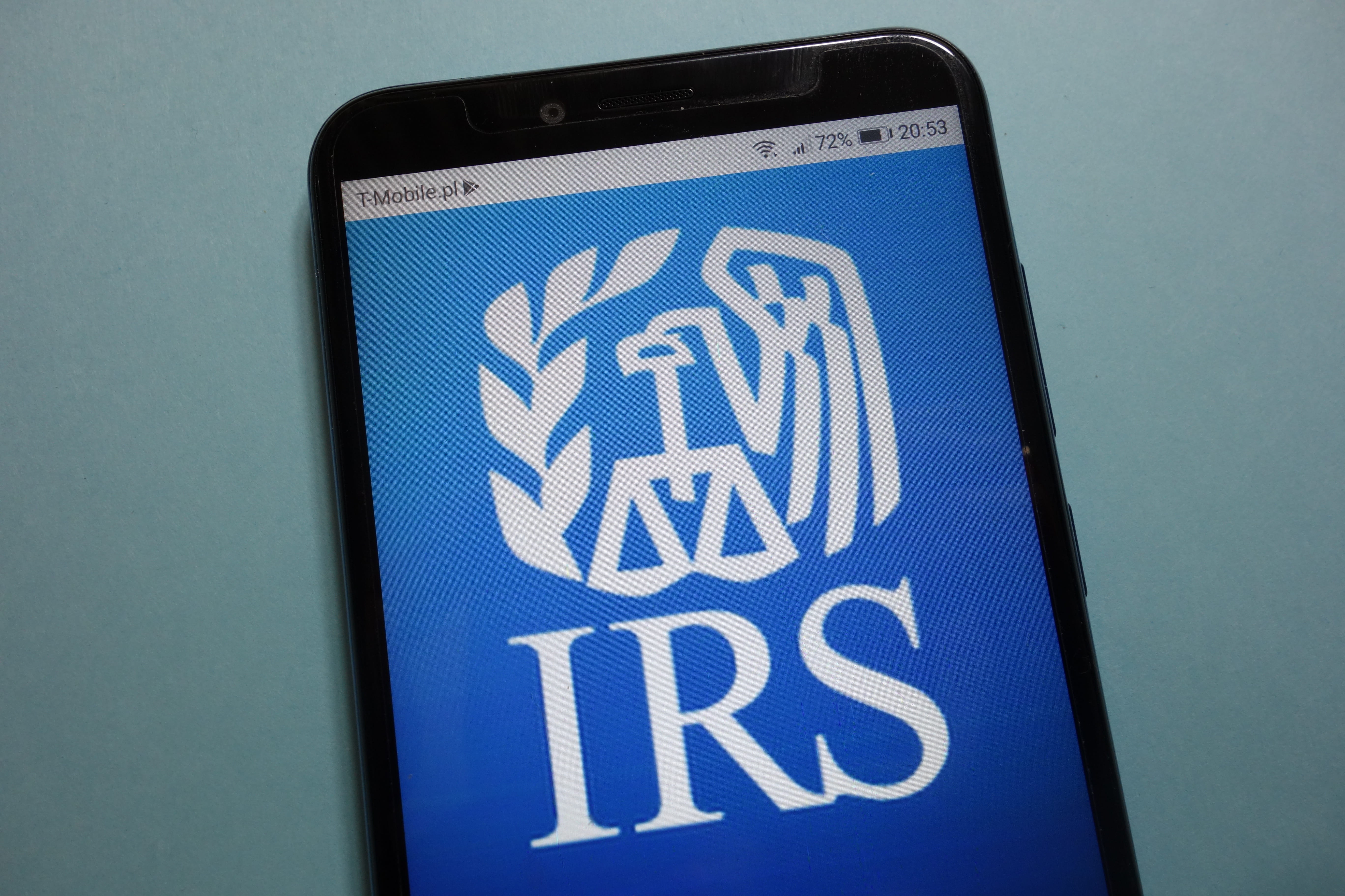 IRS logo on smartphone