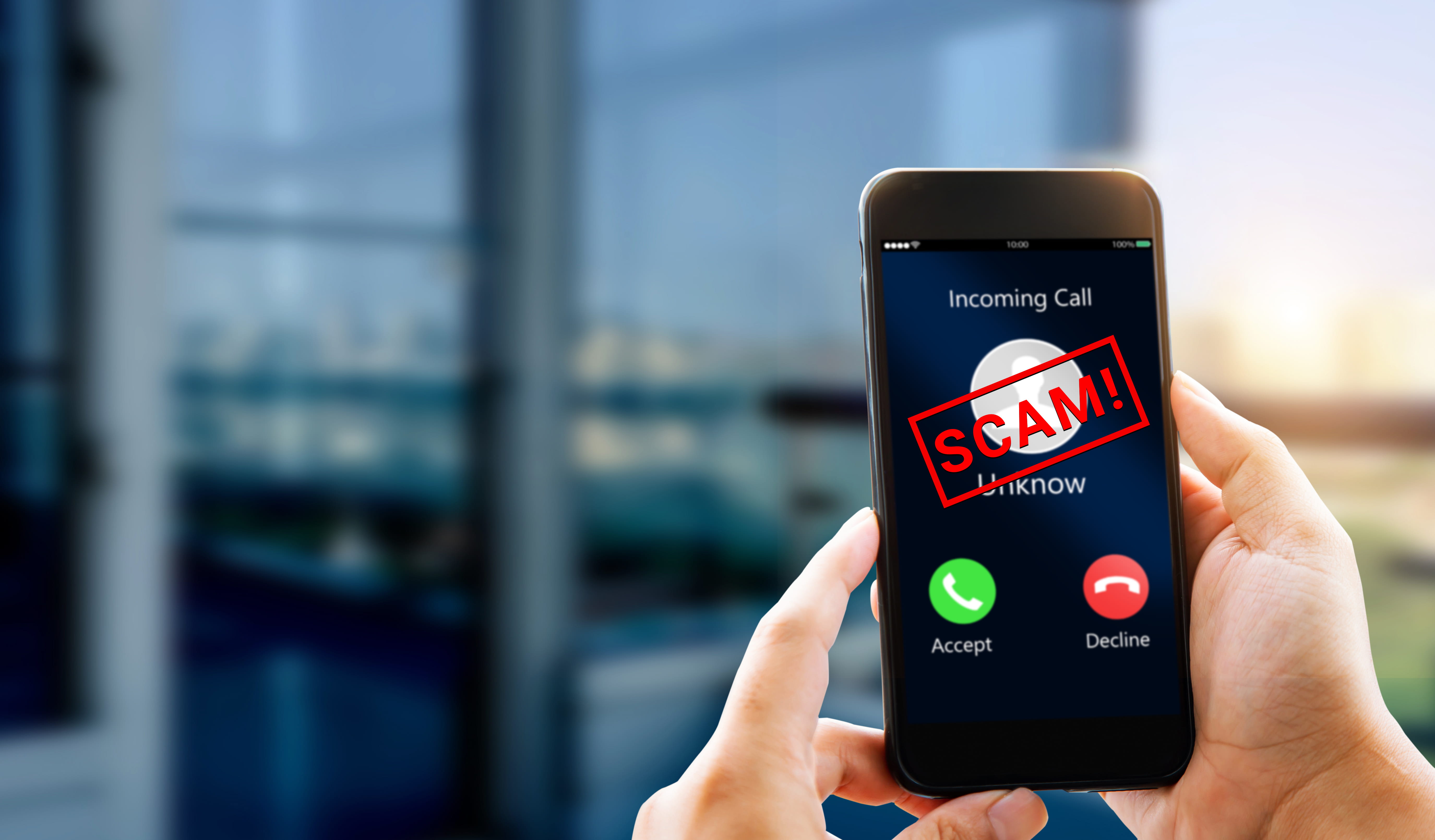 Unknow caller show on mobile phone screen