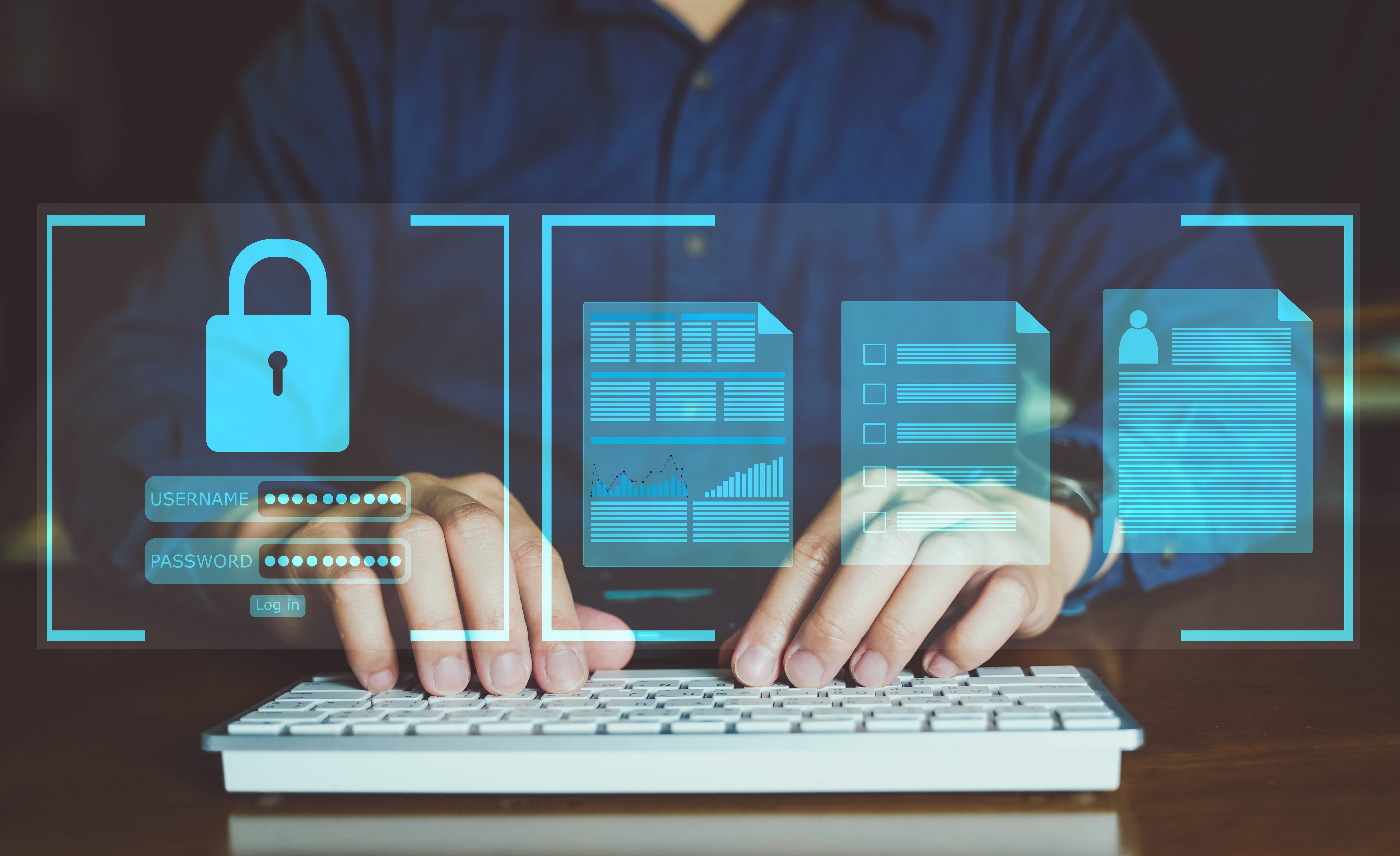 Prevent online identity theft, user and password login on visual screen