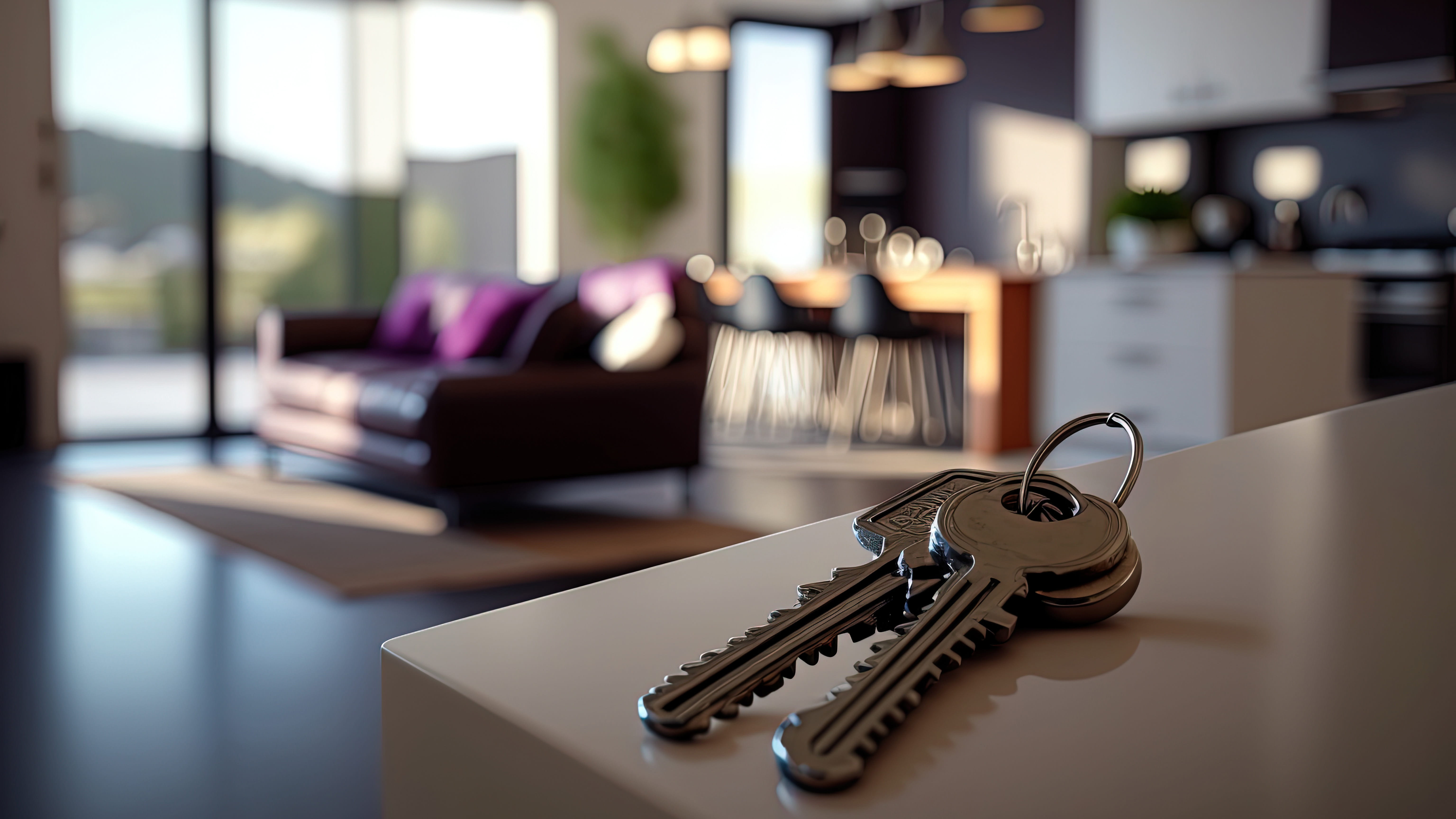 Keys on the table in new apartment