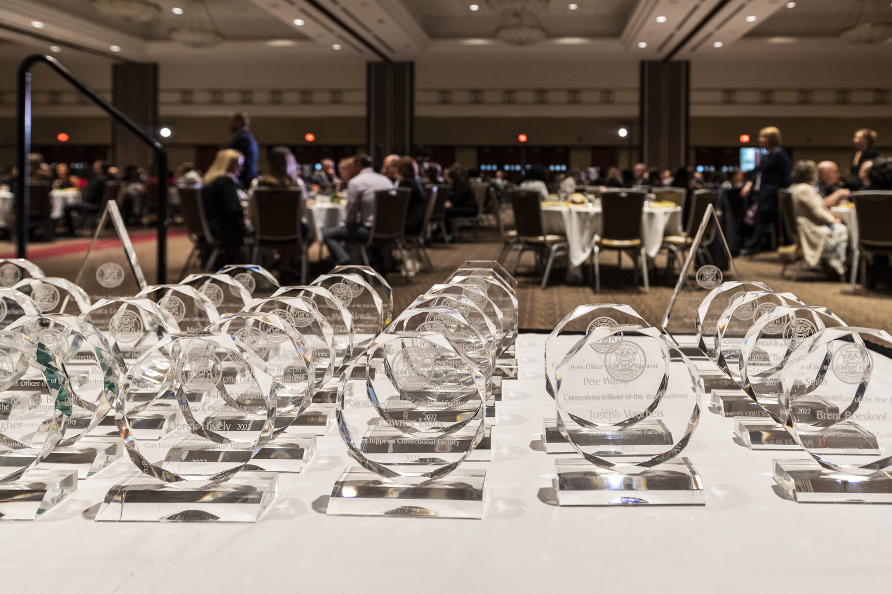 Image of several MDOC awards sitting on a table