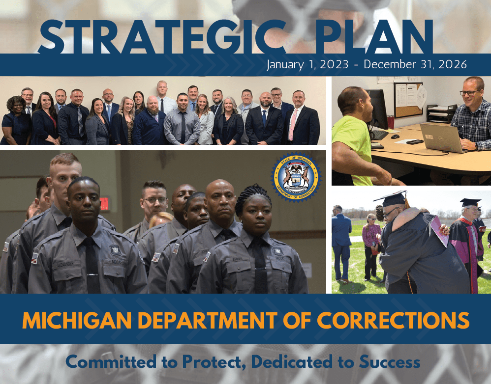 Image of the cover of MDOC's 2023 to 2026 Strategic Plan
