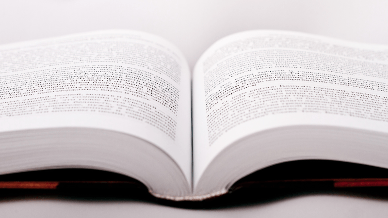 Stock image of an open book