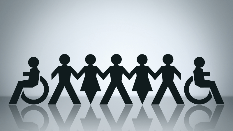 Image representing a group of people made up of men, women, and disabled individuals