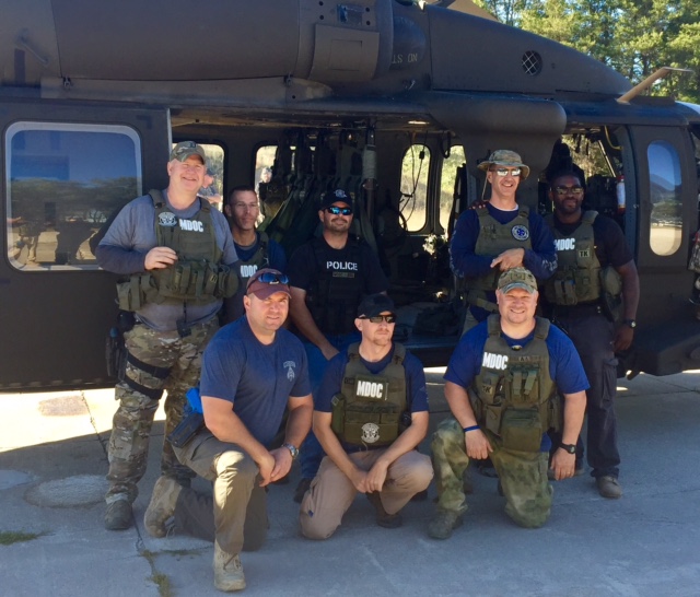 Image of MDOC employees conducting training exercise