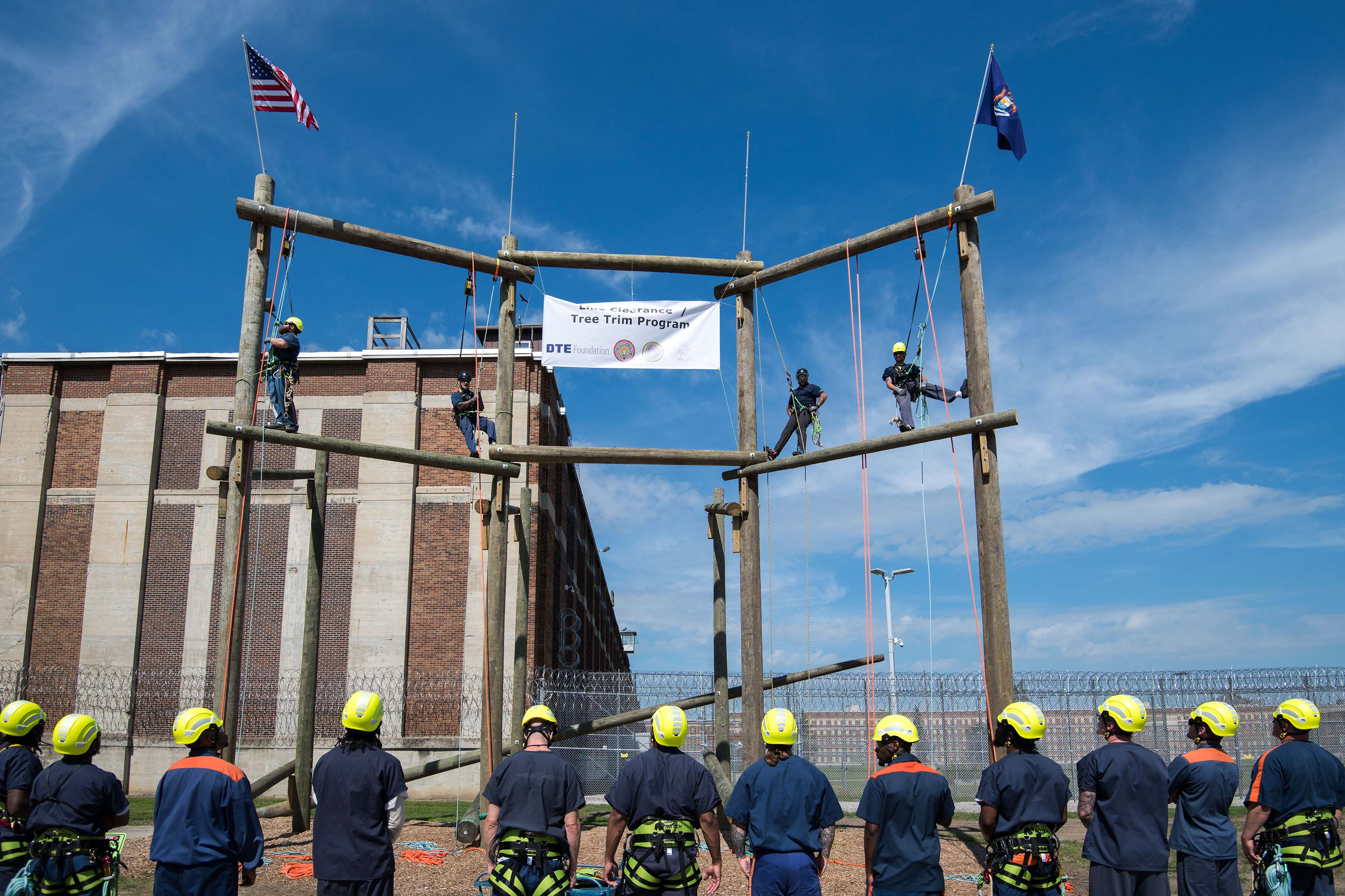 Image of prisoners in the tree trimming program