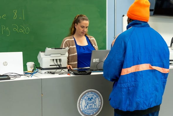 Secretary of State mobile office providing driver's license services