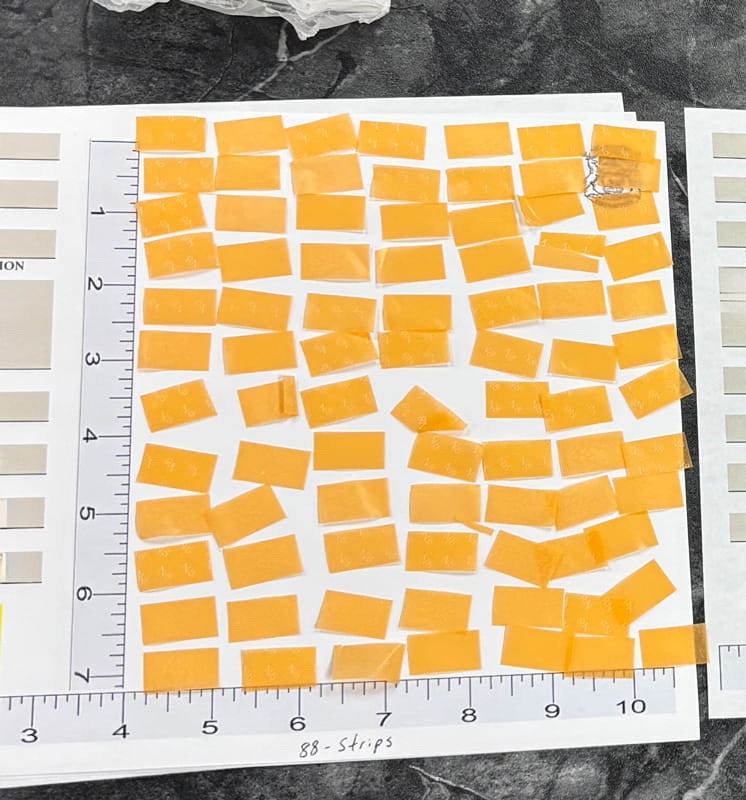 88 strips of paper soaked in suboxone.