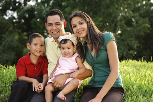 family with 2 children