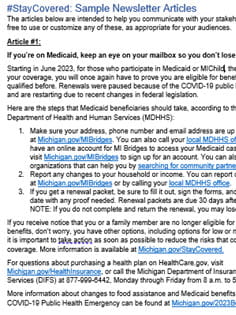 #StayCovered Sample Newsletter Articles
