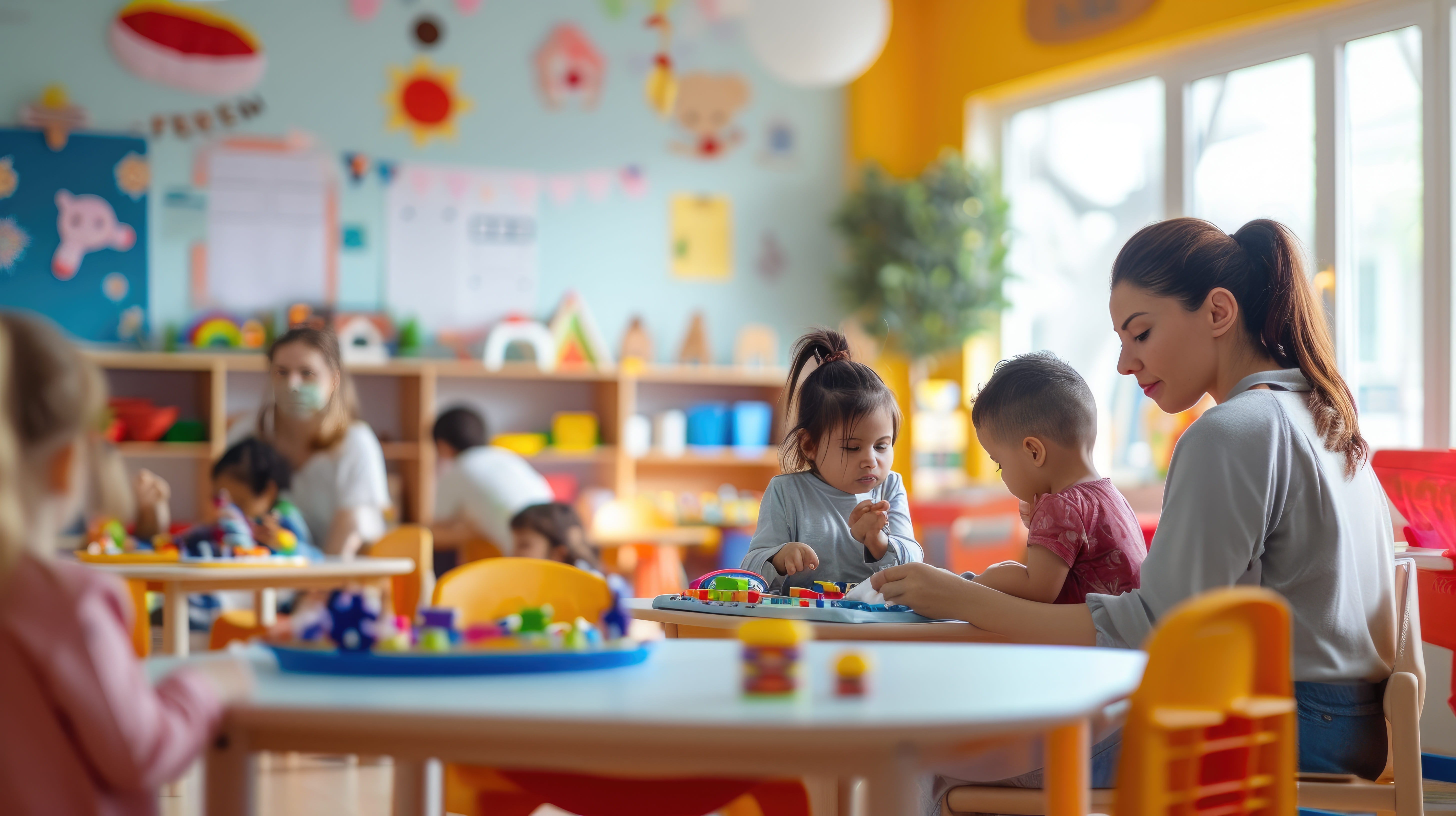 children in daycare facility